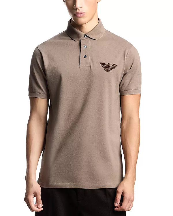 Хлопковая рубашка поло Emporio Armani, бежевый
Хлопковая рубашка поло Emporio Armani, бежевый