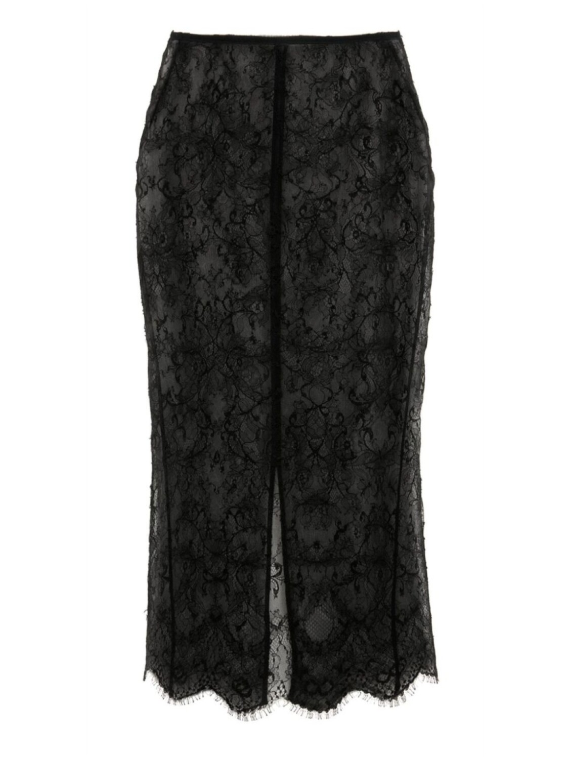 Victoria Beckham юбка миди с кружевом, черный 
Victoria Beckham юбка миди с кружевом, черный