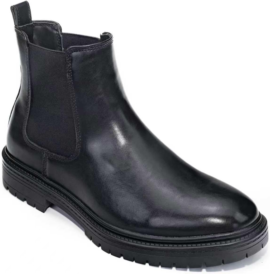 Мужские ботинки челси, черная кожа, массивная рифленая подошва, эластичные боковые вставки Generic
Мужские ботинки челси, черная кожа, массивная рифленая подошва, эластичные боковые вставки Generic