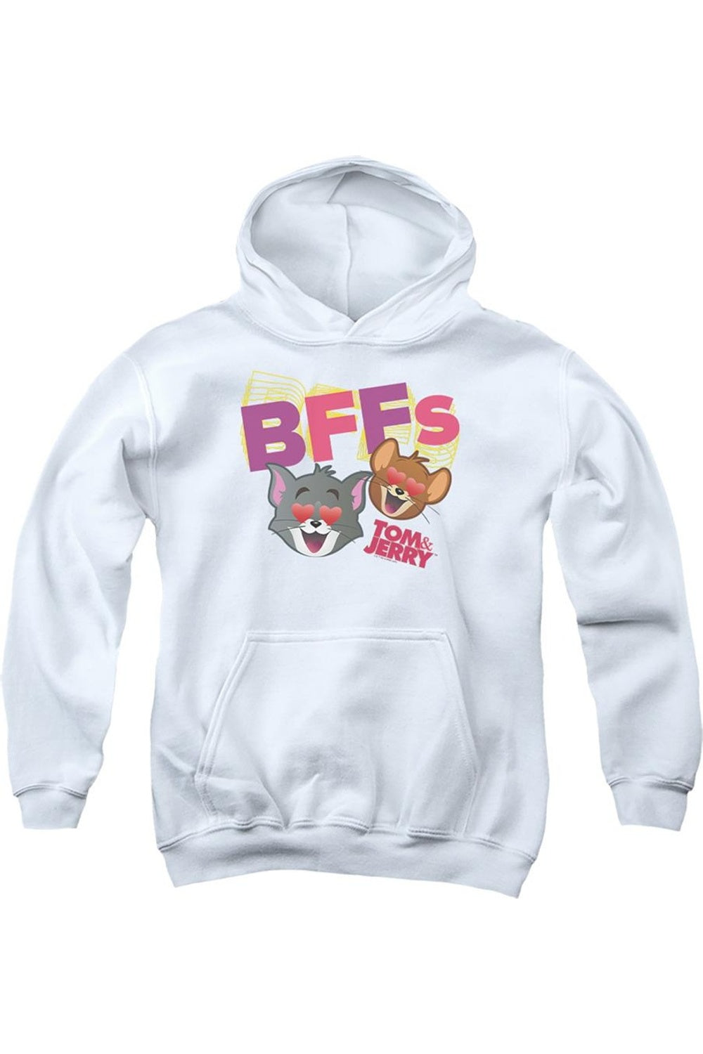 Толстовка с капюшоном BFFs из фильма "Том и Джерри" Gildan, белый 
Толстовка с капюшоном BFFs из фильма "Том и Джерри" Gildan, белый