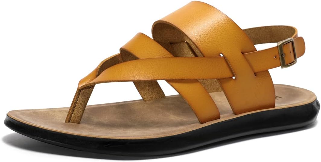 Мужские кожаные сандалии Harssidanzar, удобные летние сандалии с регулируемым ремешком на щиколотке, плоские, без застежки, для мужчин KM218, Tan
Мужские кожаные сандалии Harssidanzar, удобные летние сандалии с регулируемым ремешком на щиколотке, плоские, без застежки, для мужчин KM218, Tan