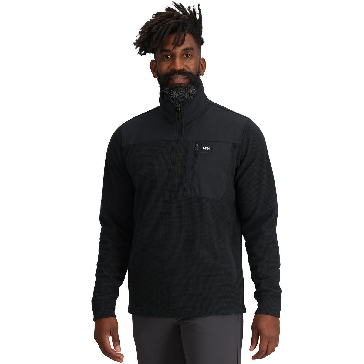 Толстовка на молнии 1/4 из флиса trail mix Outdoor Research, черный 
Толстовка на молнии 1/4 из флиса trail mix Outdoor Research, черный