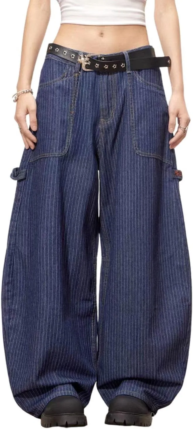 Брюки джинсовые Baggy, широкие, в полоску PEAINJ
Брюки джинсовые Baggy, широкие, в полоску PEAINJ