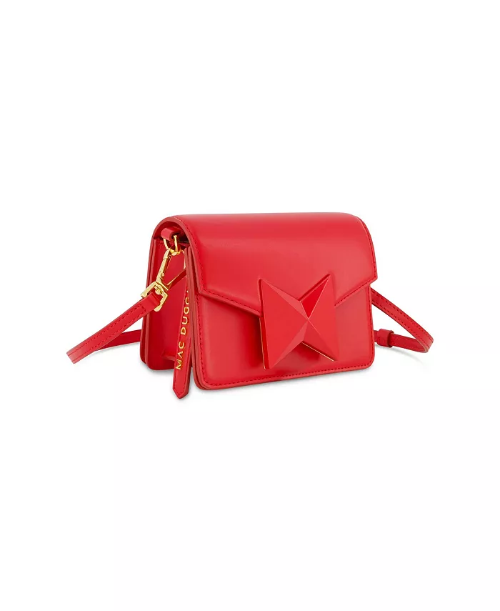 Миниатюрная кожаная сумка-кроссбоди с золотистым ремешком Mac Duggal, красный
Миниатюрная кожаная сумка-кроссбоди с золотистым ремешком Mac Duggal, красный