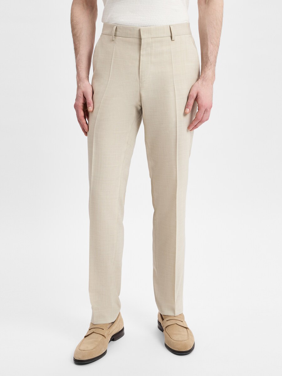 Обычные брюки со складками спереди BOSS Leon, белый 
Обычные брюки со складками спереди BOSS Leon, белый