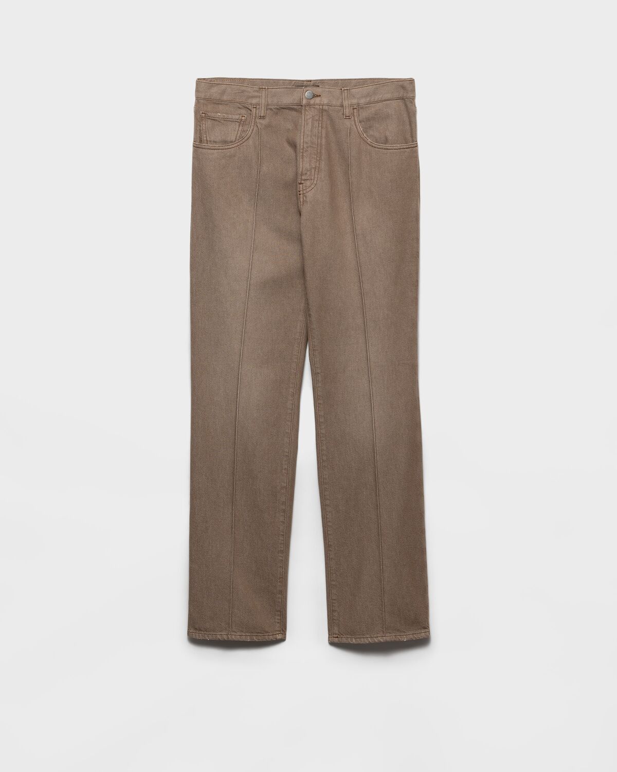 Джинсы из вымытого денима с пятью карманами Prada, коричневые
Джинсы из вымытого денима с пятью карманами Prada, коричневые