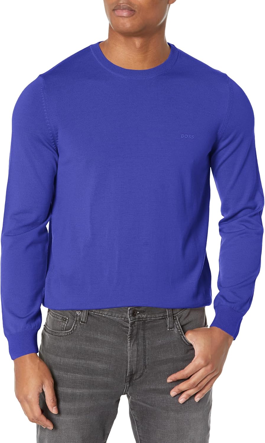 BOSS Мужской свитер с круглым вырезом и ребристыми манжетами, Rausing Violet
BOSS Мужской свитер с круглым вырезом и ребристыми манжетами, Rausing Violet
