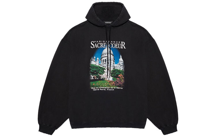 Худи мужская Balenciaga, черный 
Худи мужская Balenciaga, черный