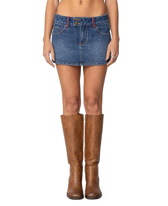Мини-юбка из денима с вышитым карманом Edikted, синий
Мини-юбка из денима с вышитым карманом Edikted, синий