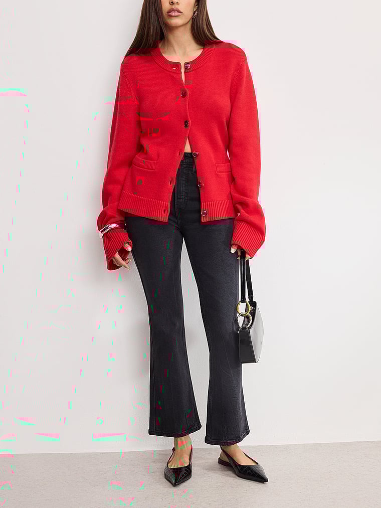 Вязаный кардиган с пуговицами спереди Good American, цвет chili
Вязаный кардиган с пуговицами спереди Good American, цвет chili