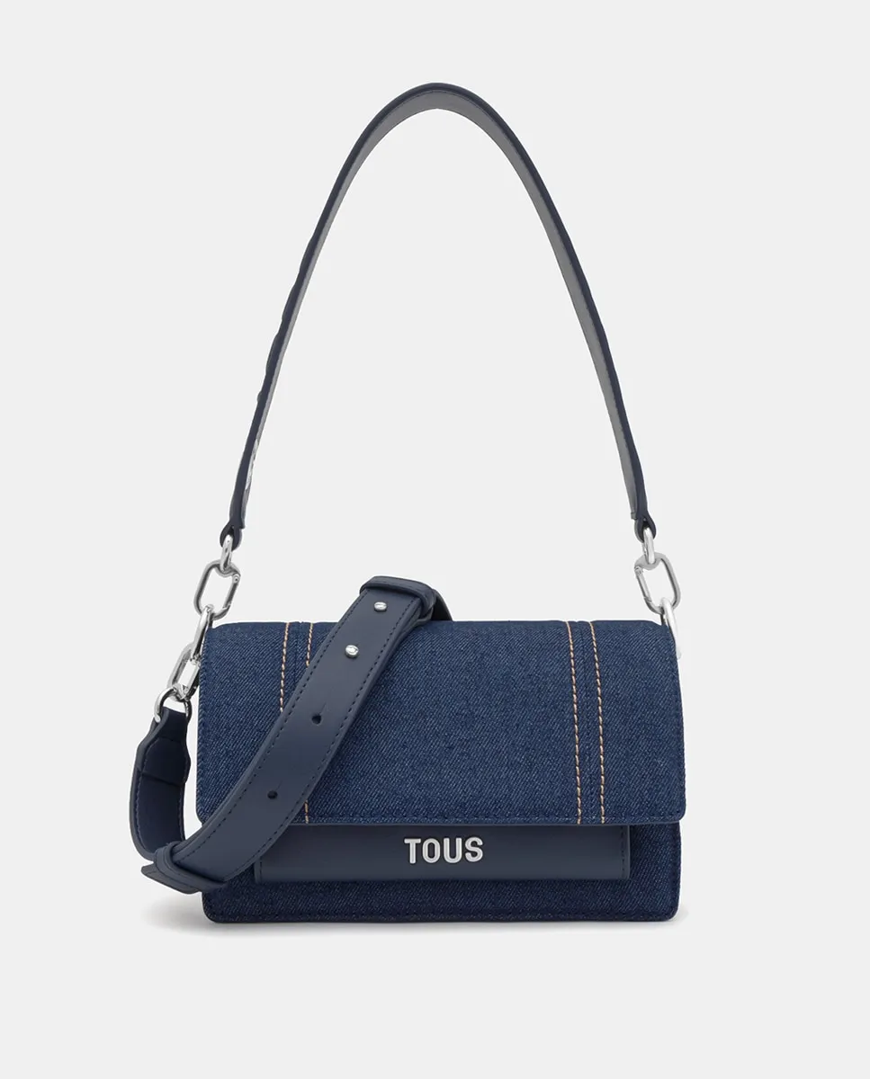 Маленькая сумка кросс-боди с магнитной кнопкой и клапаном Tous, синий 
Маленькая сумка кросс-боди с магнитной кнопкой и клапаном Tous, синий