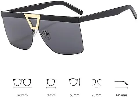 Солнцезащитные очки с плоской верхней частью для женщин, большие солнцезащитные очки в полуободковой оправе, женские очки с градиентными линзами MTZJH, Black
Солнцезащитные очки с плоской верхней частью для женщин, большие солнцезащитные очки в полуободковой оправе, женские очки с градиентными линзами MTZJH, Black