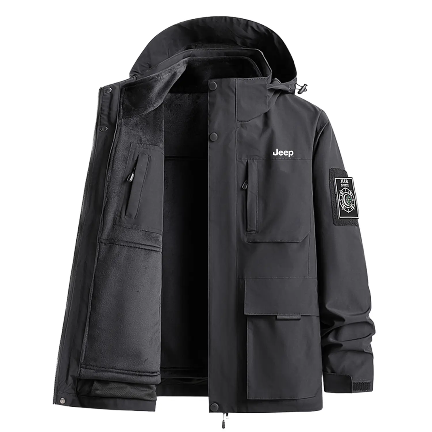 Jeep Износостойкая водонепроницаемая ветровка унисекс, Black
Jeep Износостойкая водонепроницаемая ветровка унисекс, Black