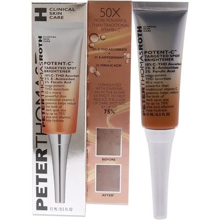 Средство для отбеливания пигментных пятен Potent C Targeted Spot Brightener 15 мл Peter Thomas Roth
Средство для отбеливания пигментных пятен Potent C Targeted Spot Brightener 15 мл Peter Thomas Roth