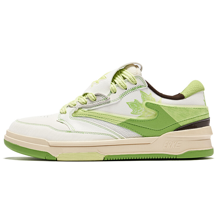 Кеды мужские, обувь для скейтбординга низкая Микрокристаллическая Белый Яблочно-зеленый Erke 
Кеды мужские, обувь для скейтбординга низкая Микрокристаллическая Белый Яблочно-зеленый Erke