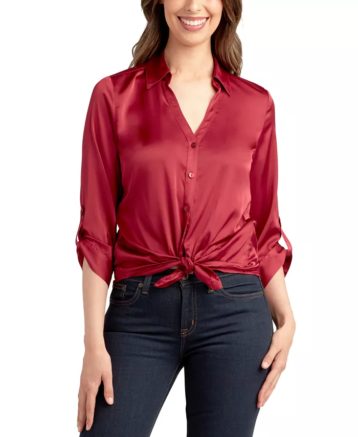 Атласный топ для юниоров с рукавами 3/4 и завязками спереди BCX, красный
Атласный топ для юниоров с рукавами 3/4 и завязками спереди BCX, красный