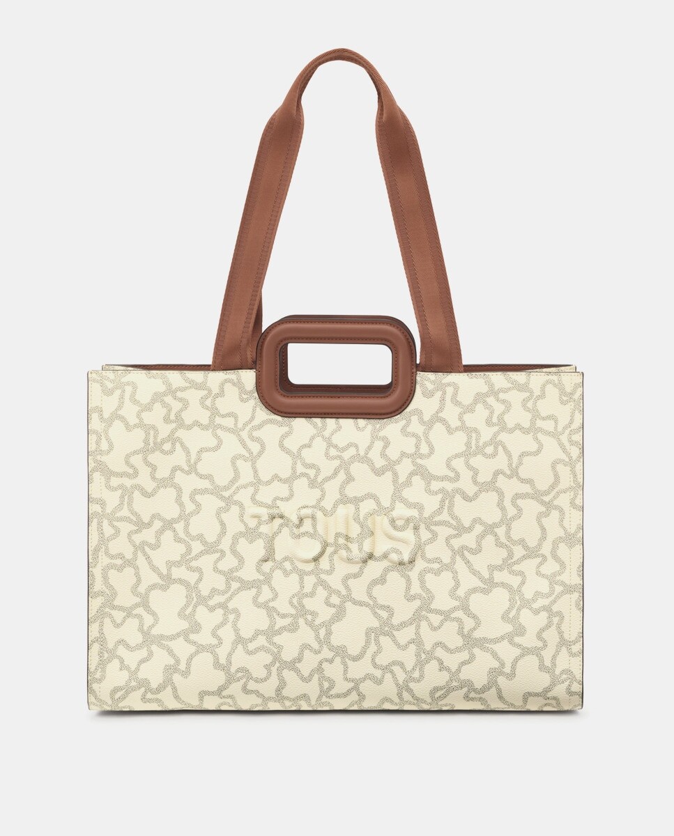 Большая бежевая сумка-шопер с принтом и двойной ручкой Tous, бежевый
Большая бежевая сумка-шопер с принтом и двойной ручкой Tous, бежевый