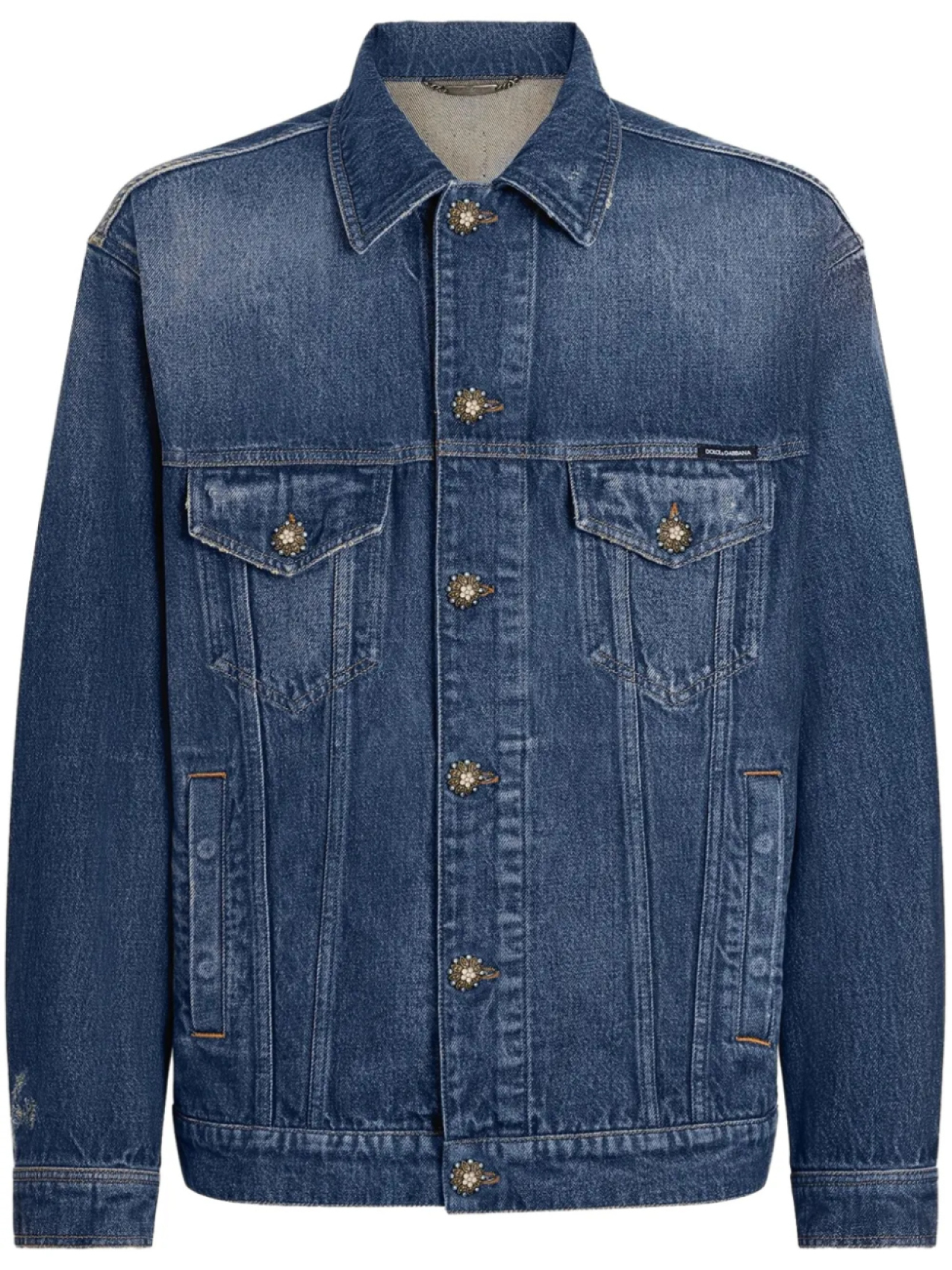 Dolce & Gabbana джинсовая куртка с логотипом, синий 
Dolce & Gabbana джинсовая куртка с логотипом, синий