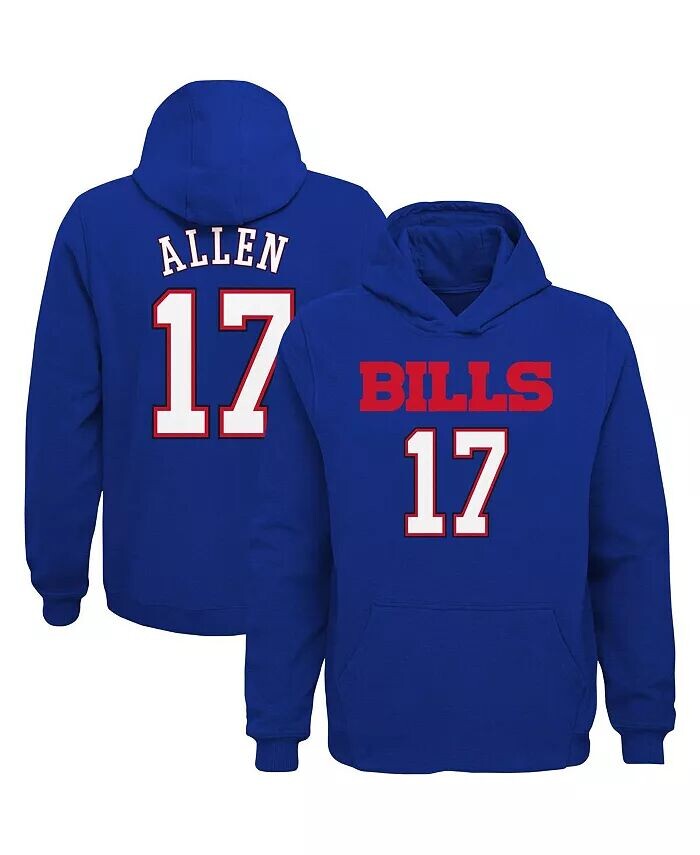 Пуловер с капюшоном с именем и номером игрока Big Boys Josh Allen Royal Buffalo Bills Mainliner Outerstuff, синий
Пуловер с капюшоном с именем и номером игрока Big Boys Josh Allen Royal Buffalo Bills Mainliner Outerstuff, синий