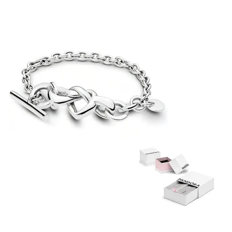 Pandora Серебряный браслет с узлом в виде сердец T-bar
Pandora Серебряный браслет с узлом в виде сердец T-bar