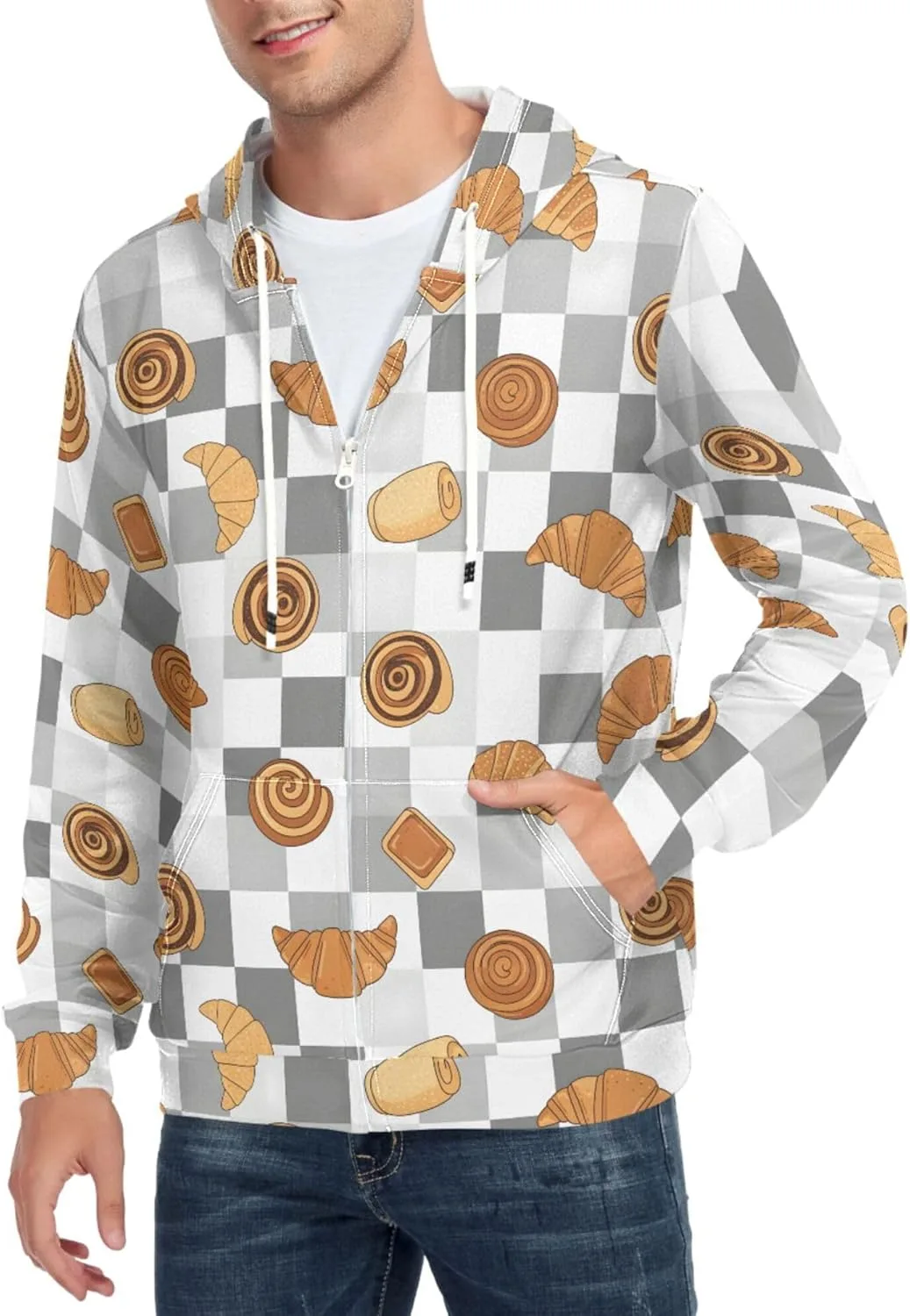 Мужская толстовка с полной молнией Bakery Goods на клетчатом принте CUPADA
Мужская толстовка с полной молнией Bakery Goods на клетчатом принте CUPADA