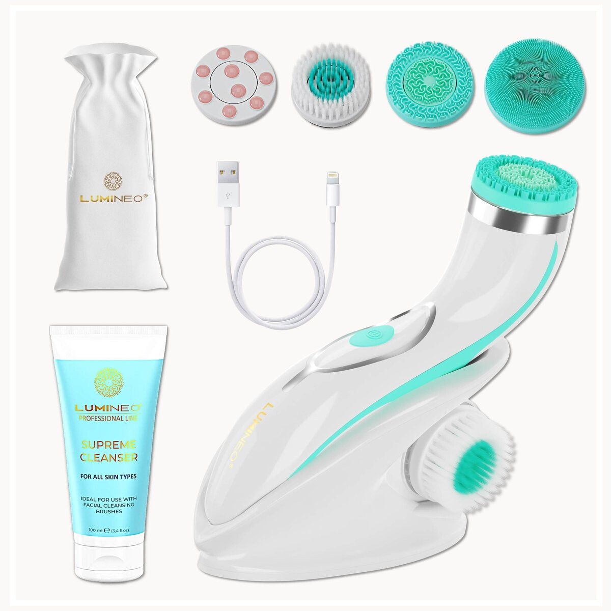 Кисть pro lumineo 4 кончика + гель для всех типов кожи, бирюзовый
Кисть pro lumineo 4 кончика + гель для всех типов кожи, бирюзовый