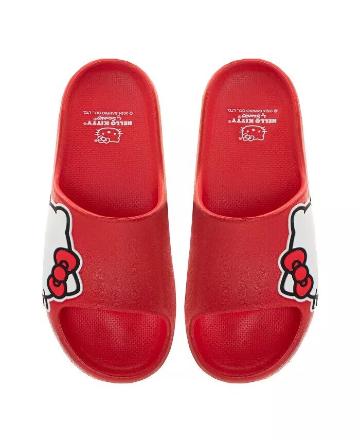 Шлепанцы двойного размера для больших девочек Hello Kitty, красный 
Шлепанцы двойного размера для больших девочек Hello Kitty, красный