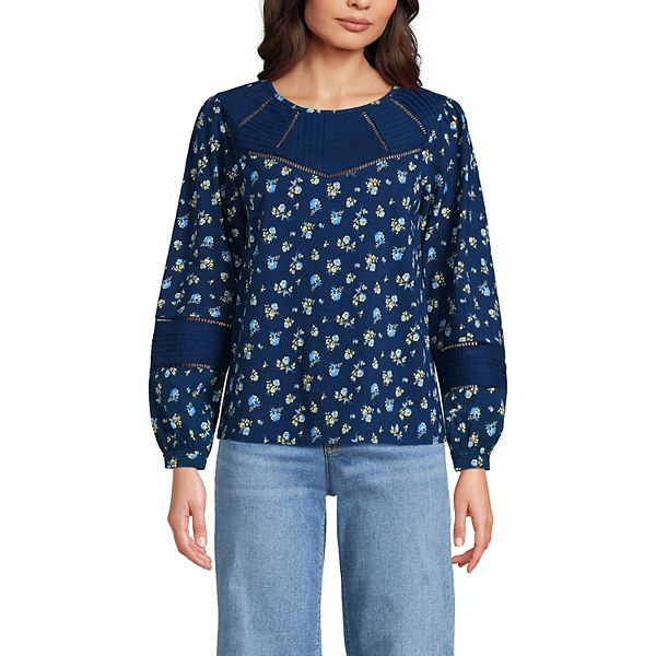 Женский топ с длинным рукавом и сборками Lands' End, Sea Dainty Floral
Женский топ с длинным рукавом и сборками Lands' End, Sea Dainty Floral