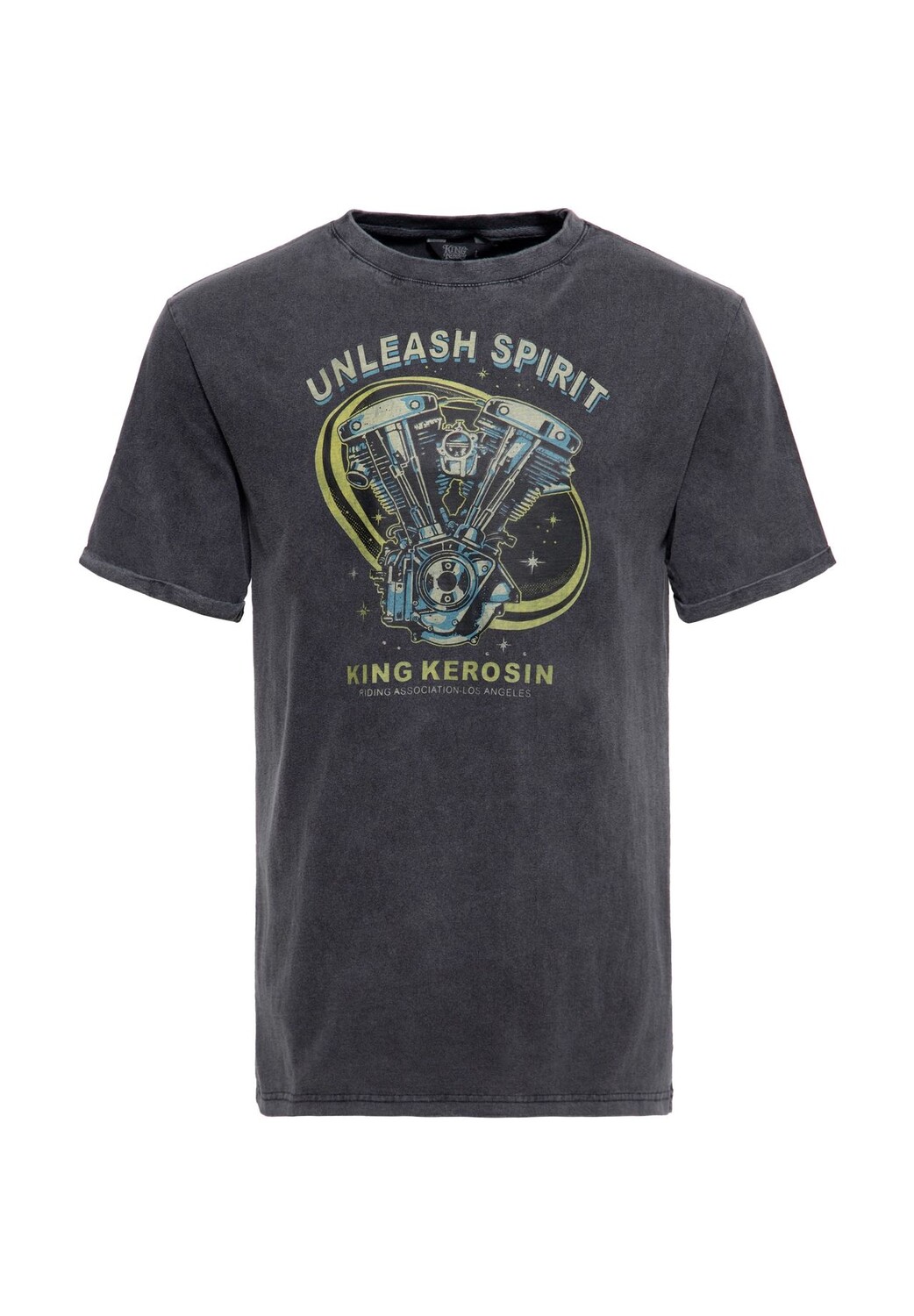 Футболка в стиле ретро Unleash Spirit KING KEROSIN, черный 
Футболка в стиле ретро Unleash Spirit KING KEROSIN, черный