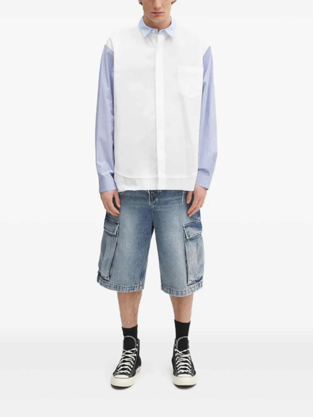 Рубашка с полосатыми вставками AMBUSH, белый
Рубашка с полосатыми вставками AMBUSH, белый