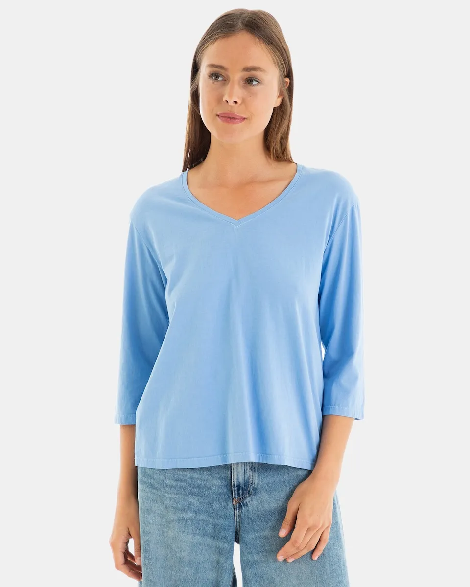 Женская футболка из 100% хлопка с рукавом 3/4 Massana, светло-голубой
Женская футболка из 100% хлопка с рукавом 3/4 Massana, светло-голубой