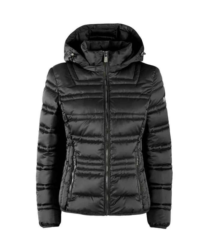 Черная короткая пуховая куртка из полиэстера со съемным капюшоном Yes Zee, черный
Черная короткая пуховая куртка из полиэстера со съемным капюшоном Yes Zee, черный