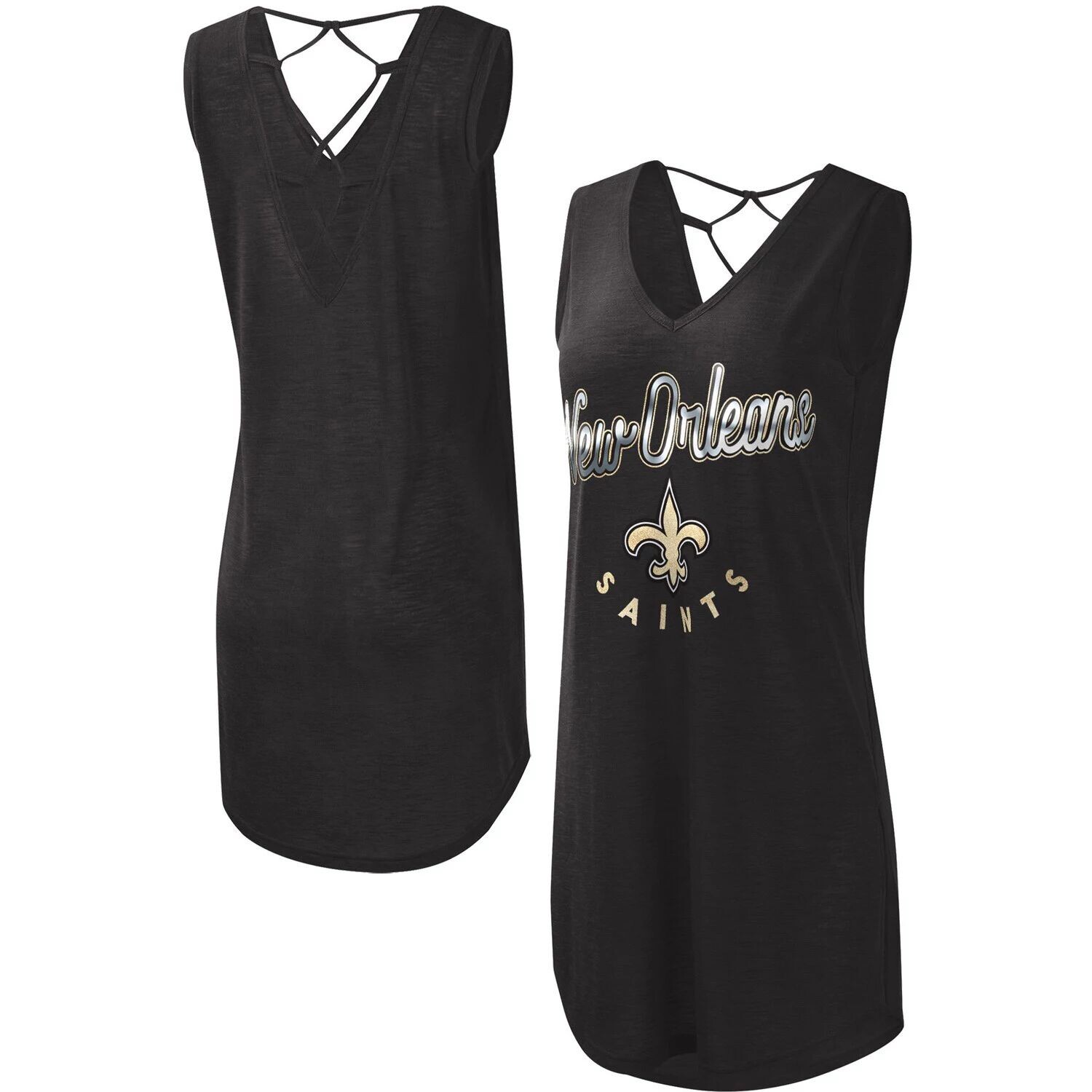 Женское черное пляжное платье G-III 4Her от Carl Banks New Orleans Saints Game Time для плавания с v-образным вырезом G-III
Женское черное пляжное платье G-III 4Her от Carl Banks New Orleans Saints Game Time для плавания с v-образным вырезом G-III