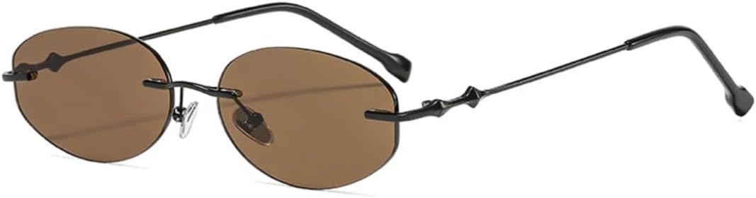 Винтажные овальные женские солнцезащитные очки без оправы с металлическими дужками, роскошные мужские очки для путешествий и улицы, с застежкой-молнией, защита от УФ-излучения UV400 TVTBBVV, Black Brown
Винтажные овальные женские солнцезащитные очки без оправы с металлическими дужками, роскошные мужские очки для путешествий и улицы, с застежкой-молнией, защита от УФ-излучения UV400 TVTBBVV, Black Brown