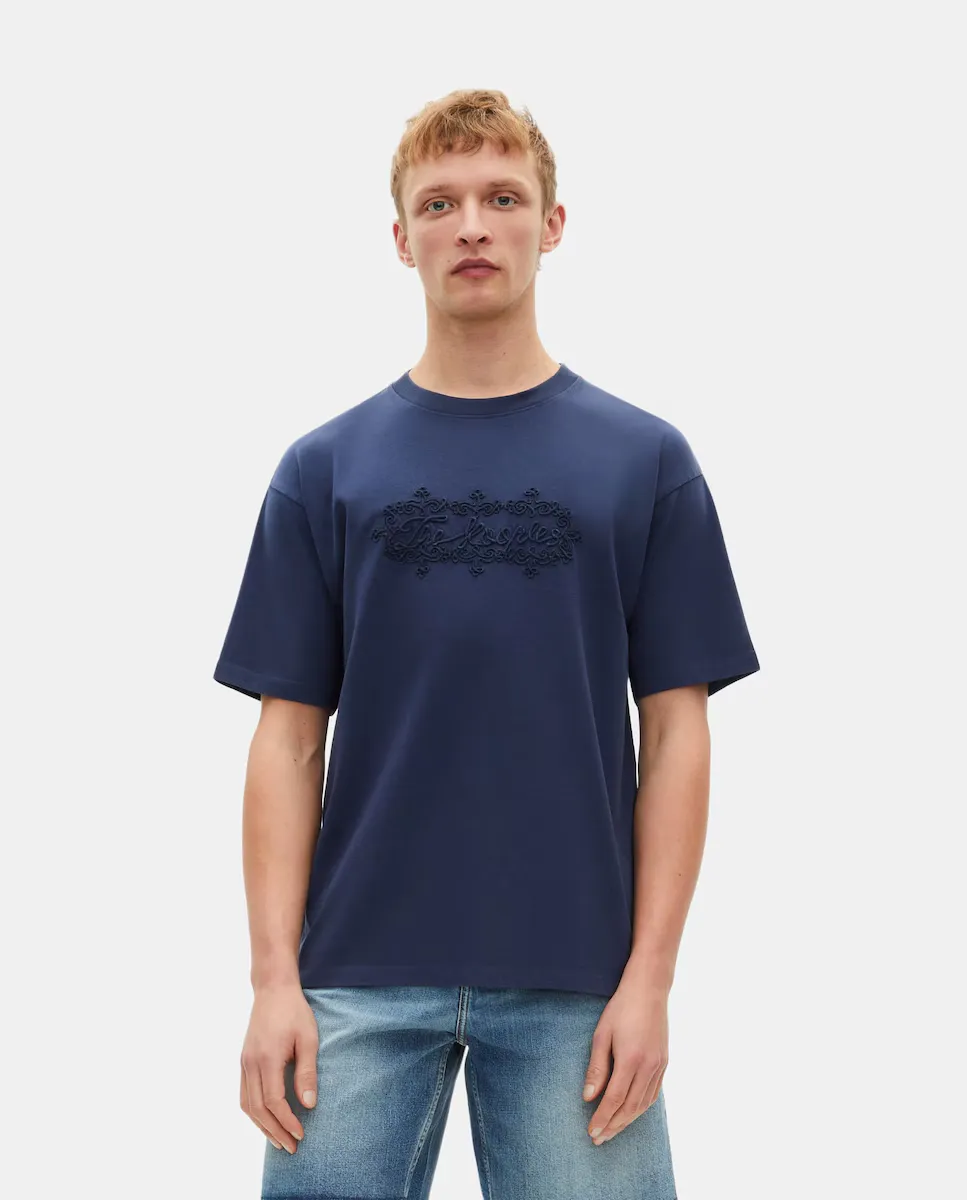 Мужская футболка с коротким рукавом и вышитым логотипом The Kooples, синий
Мужская футболка с коротким рукавом и вышитым логотипом The Kooples, синий