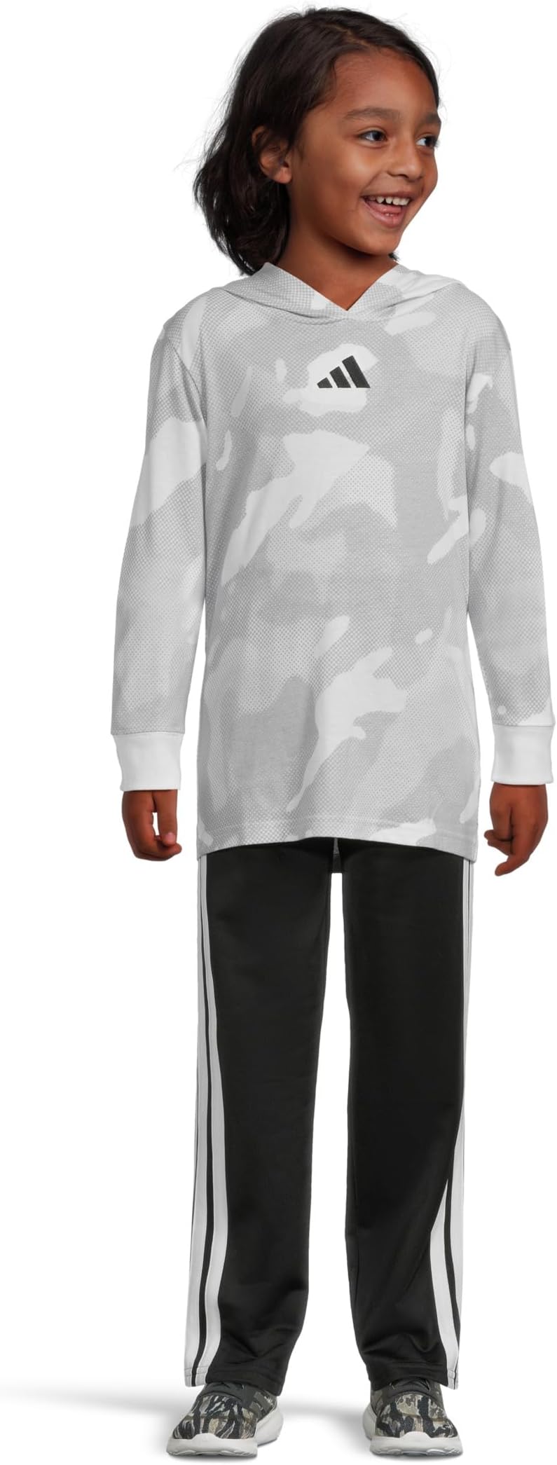 Брюки adidas Kids Aop Hooded Cotton Tee Pant Set, белый 
Брюки adidas Kids Aop Hooded Cotton Tee Pant Set, белый