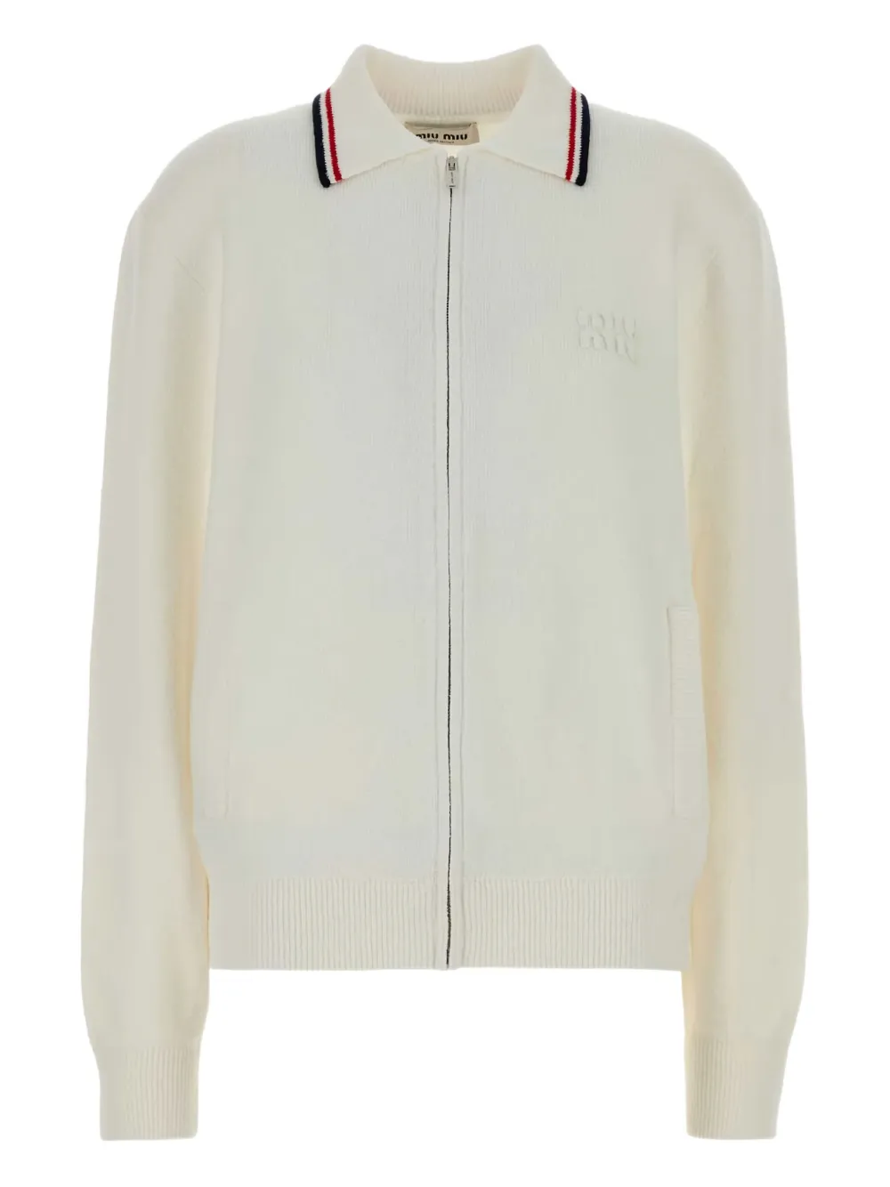Кардиган на молнии Miu Miu, белый
Кардиган на молнии Miu Miu, белый