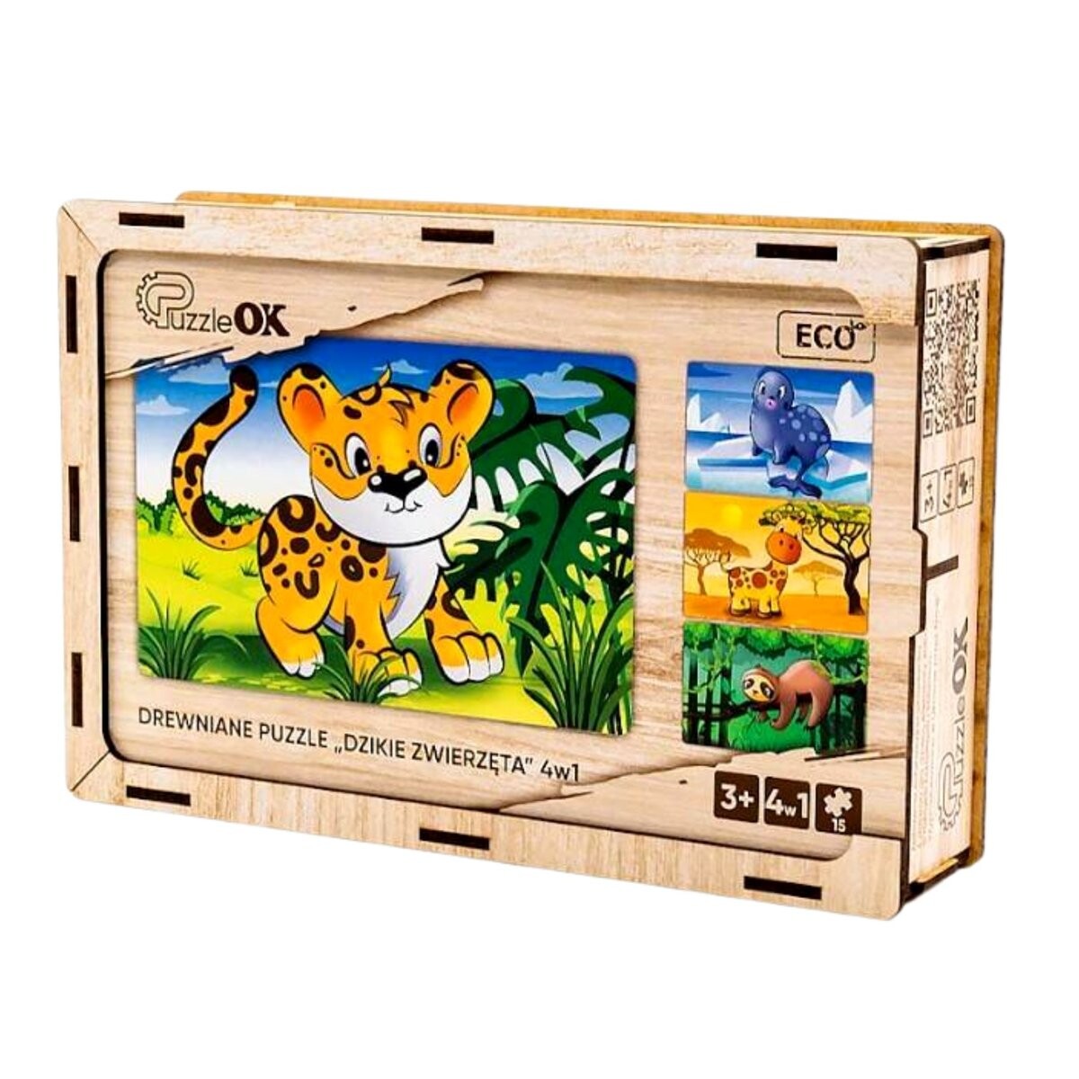 Деревянный пазл 4в1 с дикими животными PuzzleOK
Деревянный пазл 4в1 с дикими животными PuzzleOK