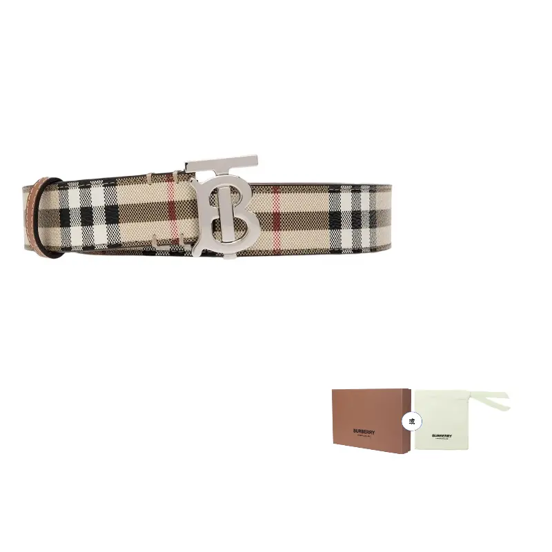 Ремень женский Burberry, серо-белый 
Ремень женский Burberry, серо-белый
