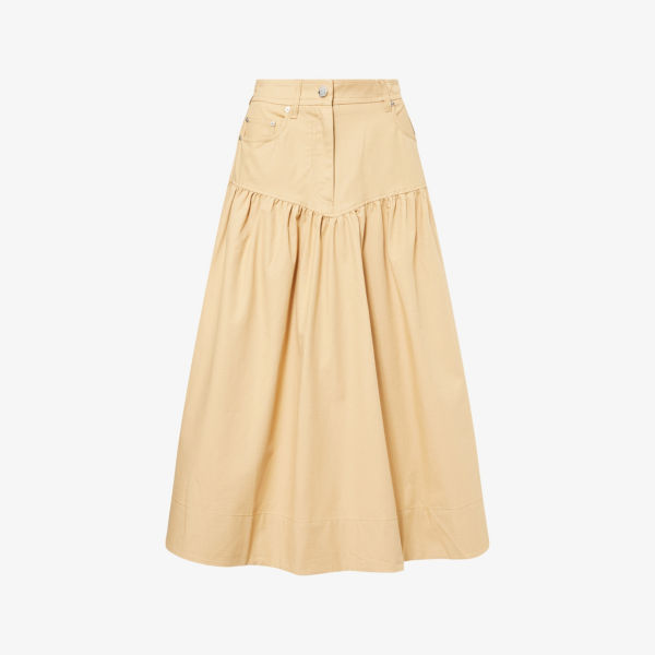 Юбка Ganni с защипами, хаки
Юбка Ganni с защипами, хаки