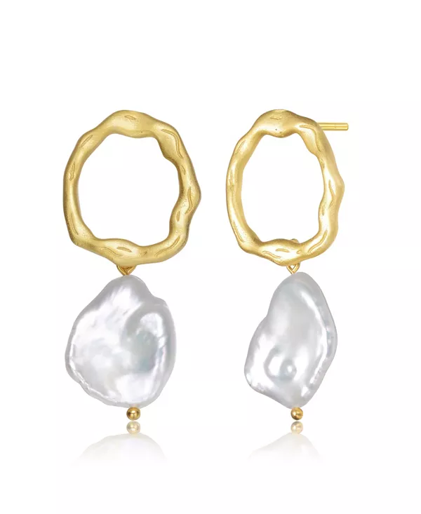 Круглые серьги из стерлингового серебра с позолотой и натуральным пресноводным жемчугом Genevive, gold
Круглые серьги из стерлингового серебра с позолотой и натуральным пресноводным жемчугом Genevive, gold