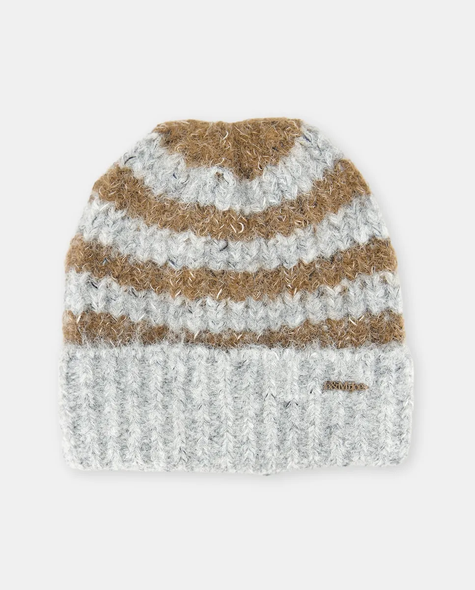 Вязаная шапка в полоску Jo & Mr. Joe, светло-серый
Вязаная шапка в полоску Jo & Mr. Joe, светло-серый