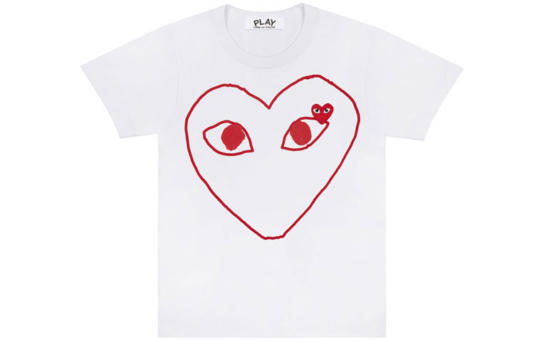 Футболка Comme Des Garcons Play с красным контурным логотипом CDG Play, белая
Футболка Comme Des Garcons Play с красным контурным логотипом CDG Play, белая