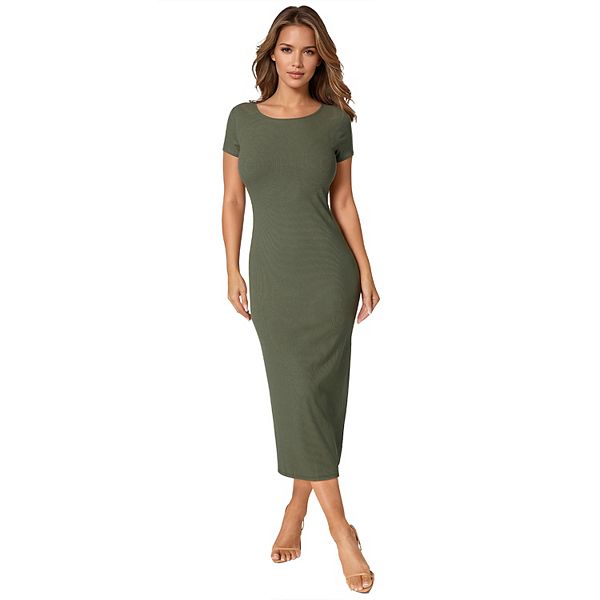 Женское платье-макси из ребристого трикотажа Bebe, Olive
Женское платье-макси из ребристого трикотажа Bebe, Olive