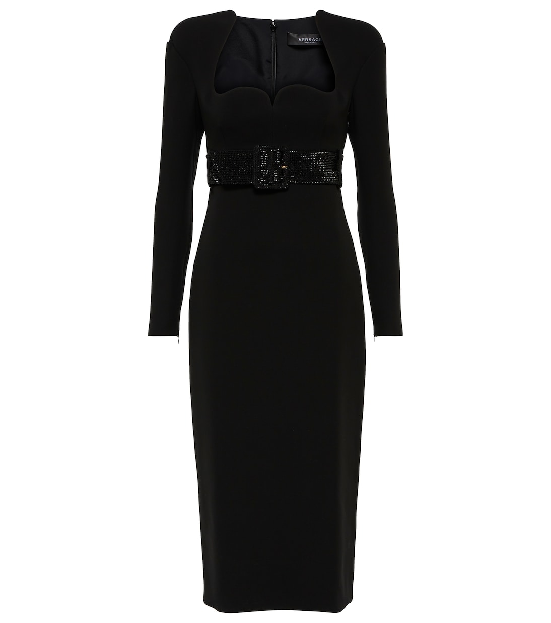Шелковое платье миди, украшенное кристаллами Versace, Nero
Шелковое платье миди, украшенное кристаллами Versace, Nero