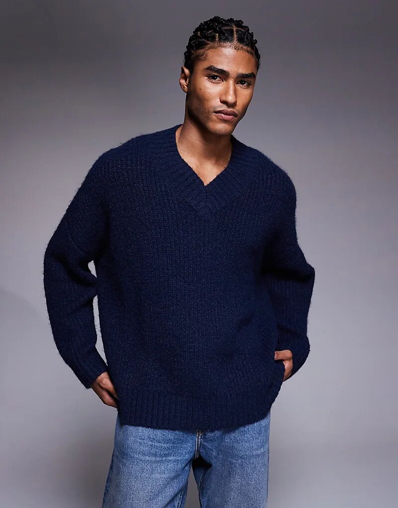 Супер свободный трикотажный джемпер ASOS DESIGN с V-образным вырезом темно-синего цвета
Супер свободный трикотажный джемпер ASOS DESIGN с V-образным вырезом темно-синего цвета