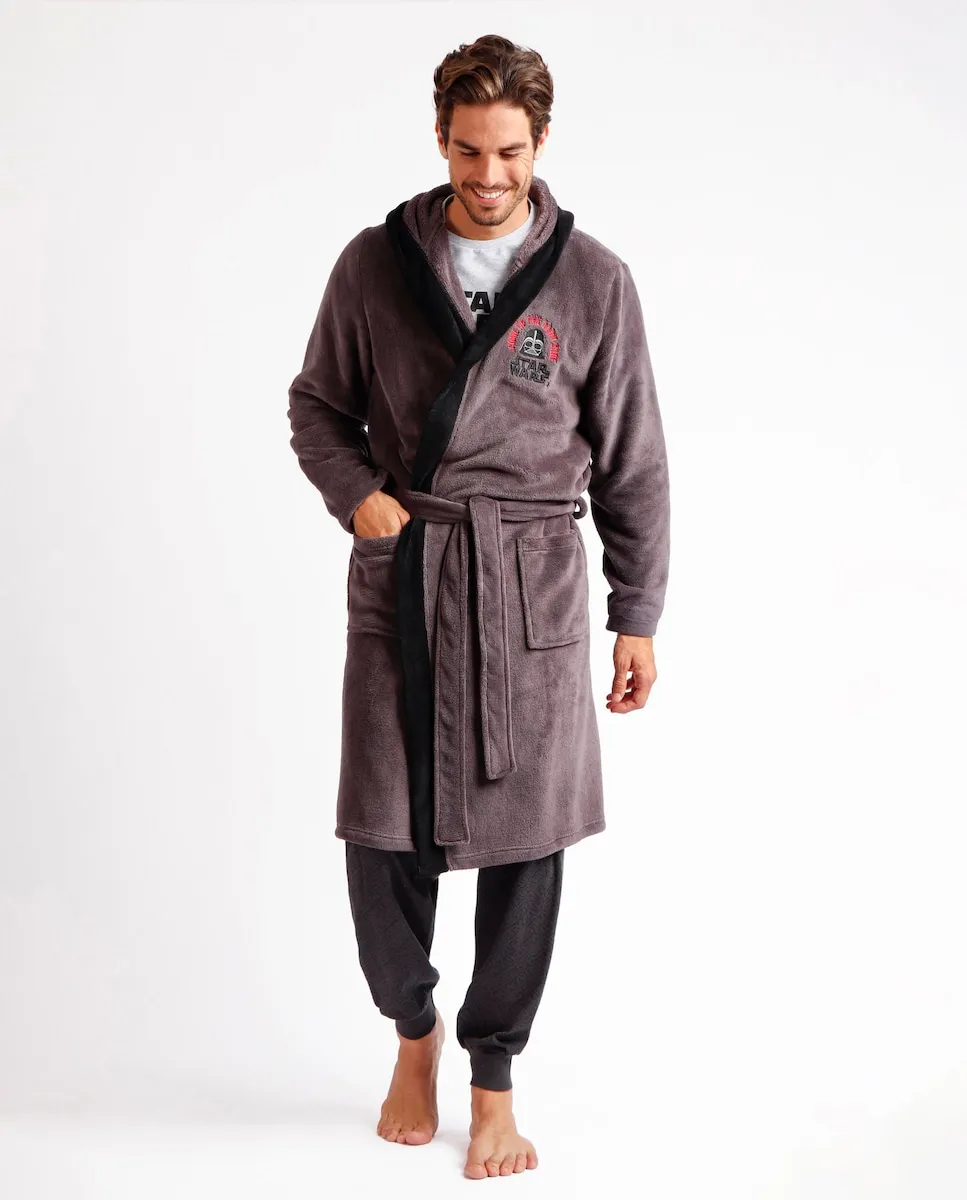 Мужской халат с длинными рукавами, карманами и поясом Disney, серый
Мужской халат с длинными рукавами, карманами и поясом Disney, серый