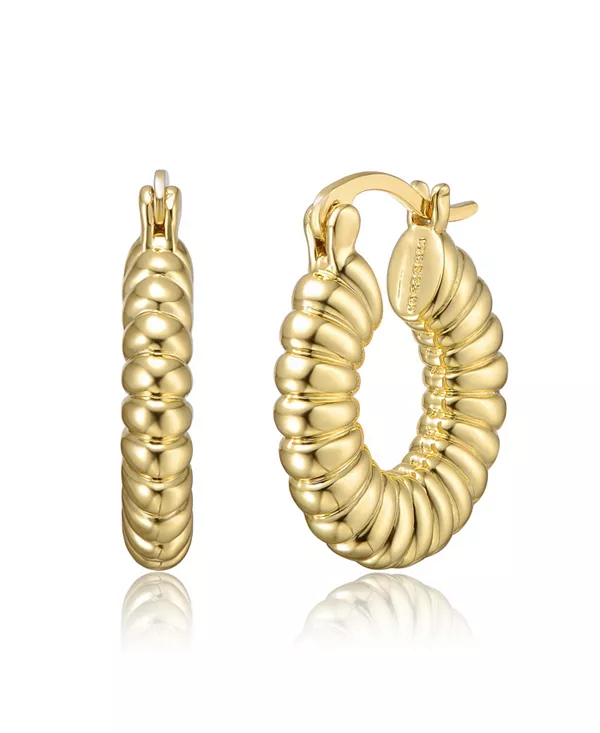 Трубчатые ребристые круглые серьги-кольца с покрытием из белого золота или 14-каратного золота Rachel Glauber, gold
Трубчатые ребристые круглые серьги-кольца с покрытием из белого золота или 14-каратного золота Rachel Glauber, gold