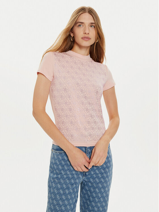 Футболка узкого кроя Guess, розовый 
Футболка узкого кроя Guess, розовый