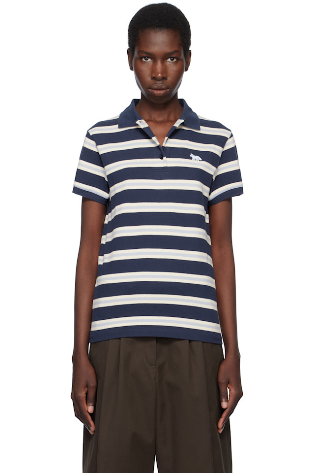 Поло с лисёнком и разноцветными полосками Maison Kitsuné, мультиколор
Поло с лисёнком и разноцветными полосками Maison Kitsuné, мультиколор